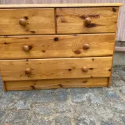 4-Drawer Chest in Solid Pine — Scandinavian / Chalet Style 1980