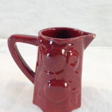 Pitcher vintage red slurry in faience of st clement with fruit