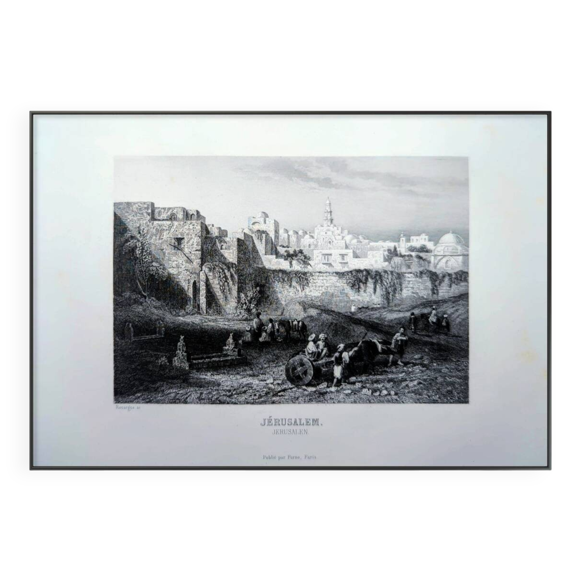 Jerusalem, Vintage engraving, printed in 1841.