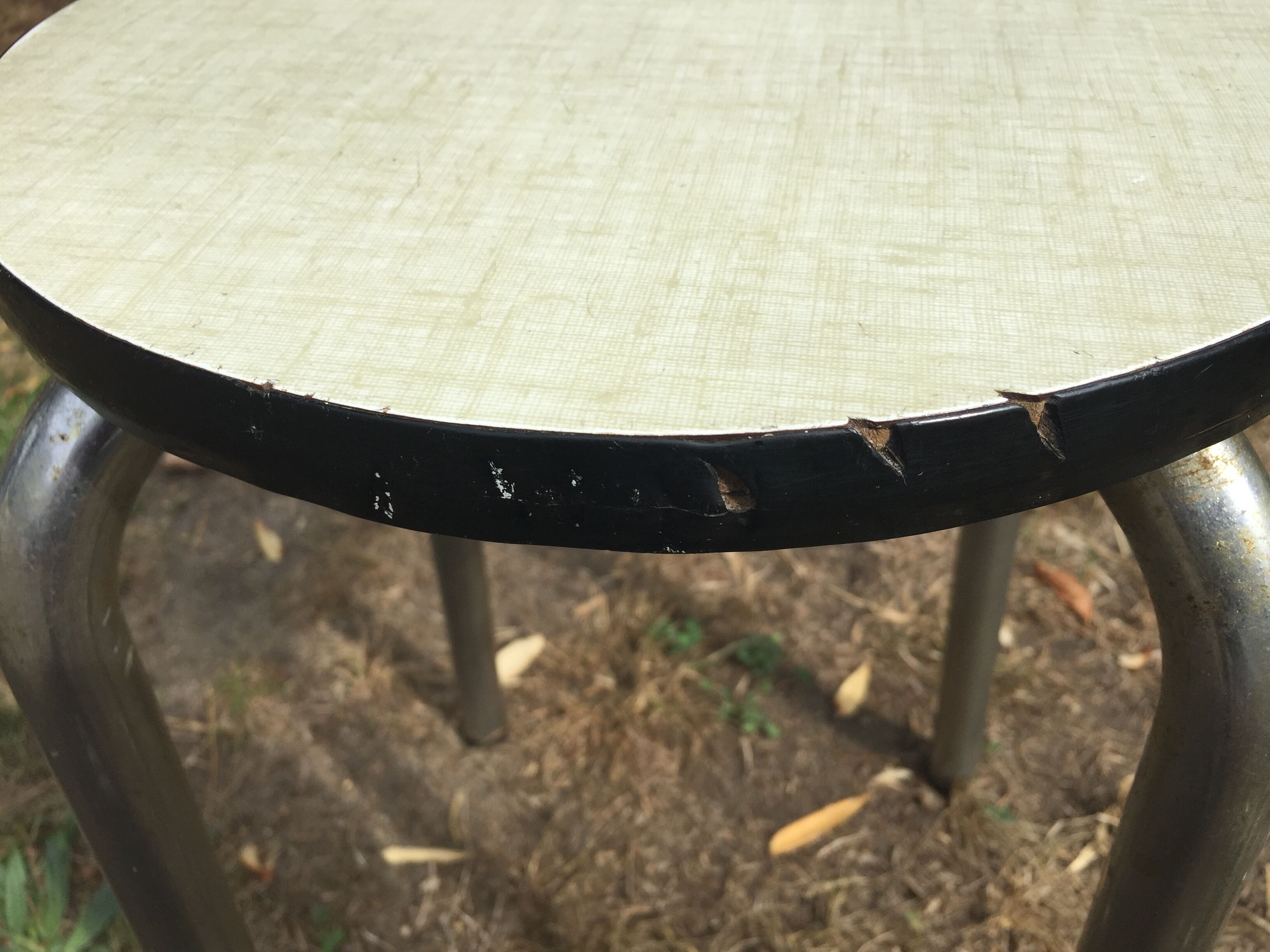 Yellow flave vintage formica stool