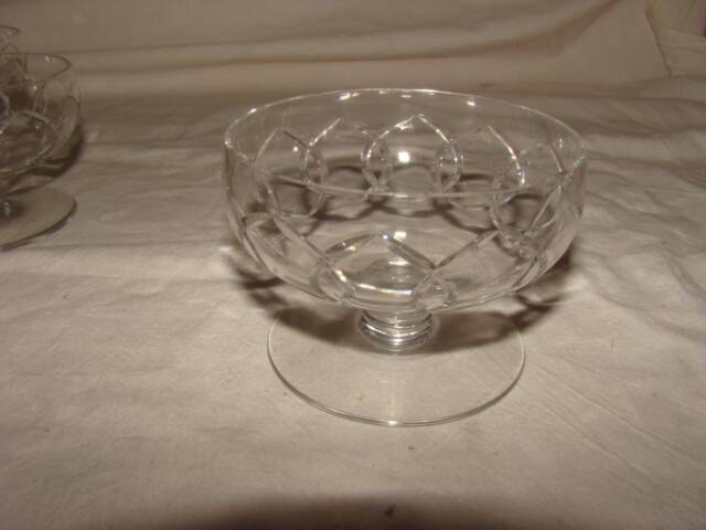 6 crystal champagne coupes from "Baccarat"