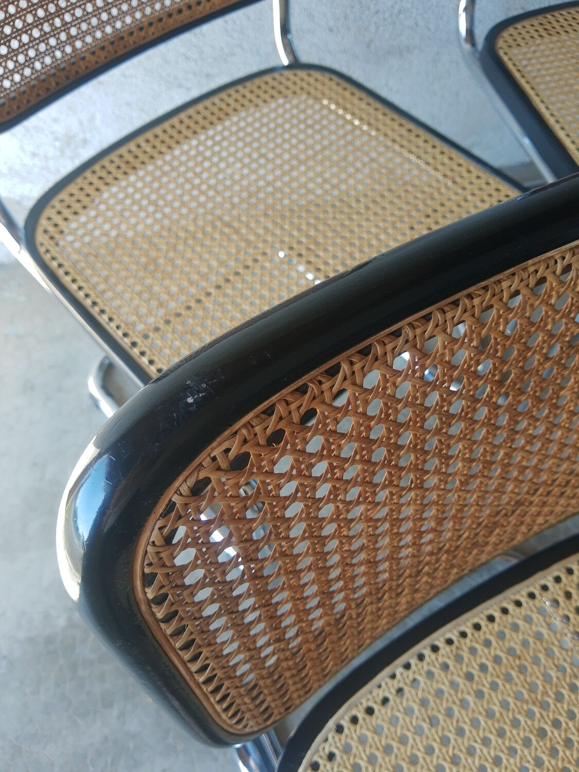 Set of 4 vintage Cesca B32 Marcel Breuer chairs