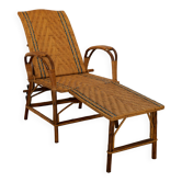 Chaise longue en osier années 30