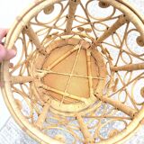 Peacock rattan side table
