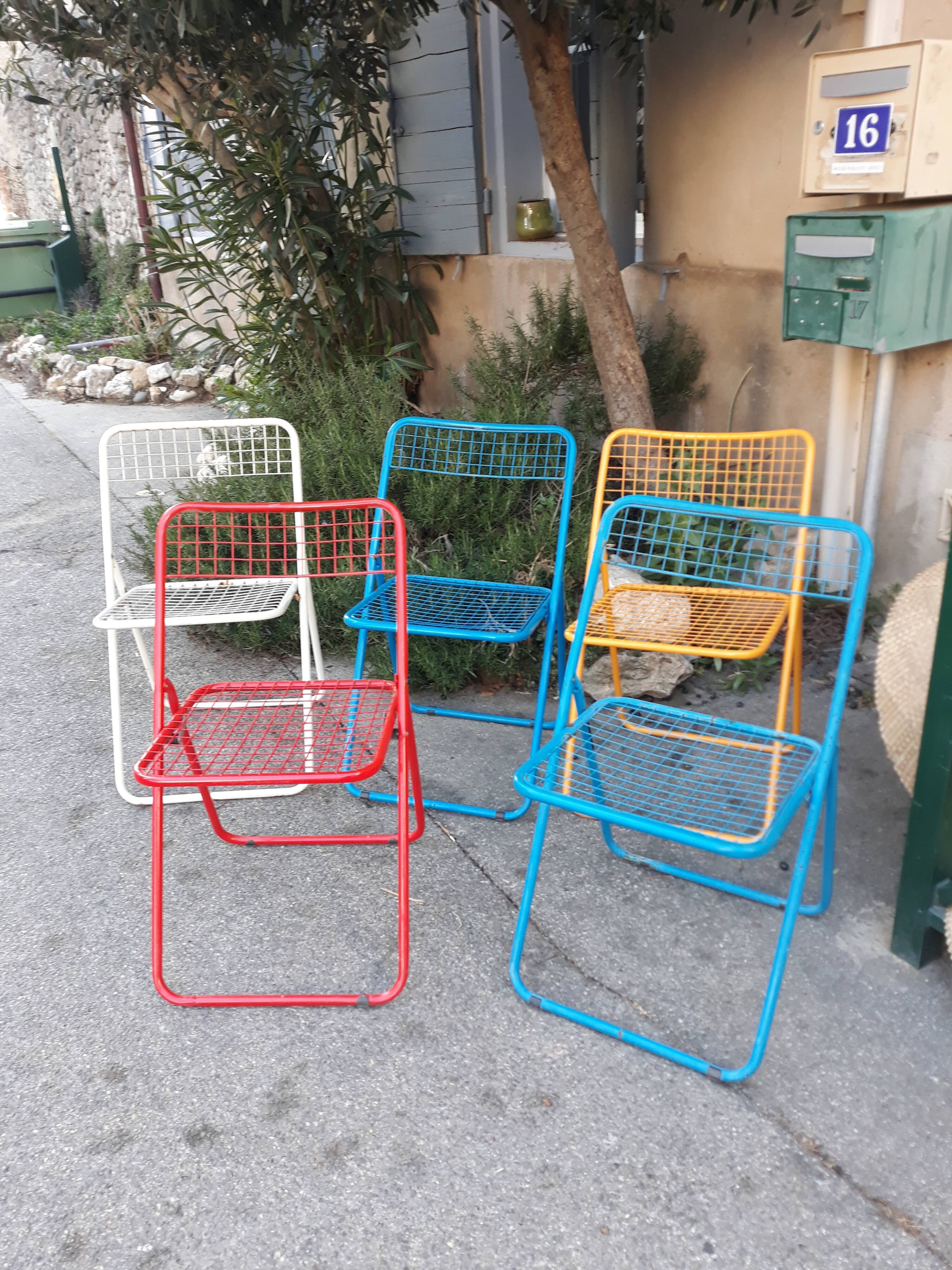 Set of 5 chairs Ted Net by Nils Gamellgaard for Ikea years 70/80