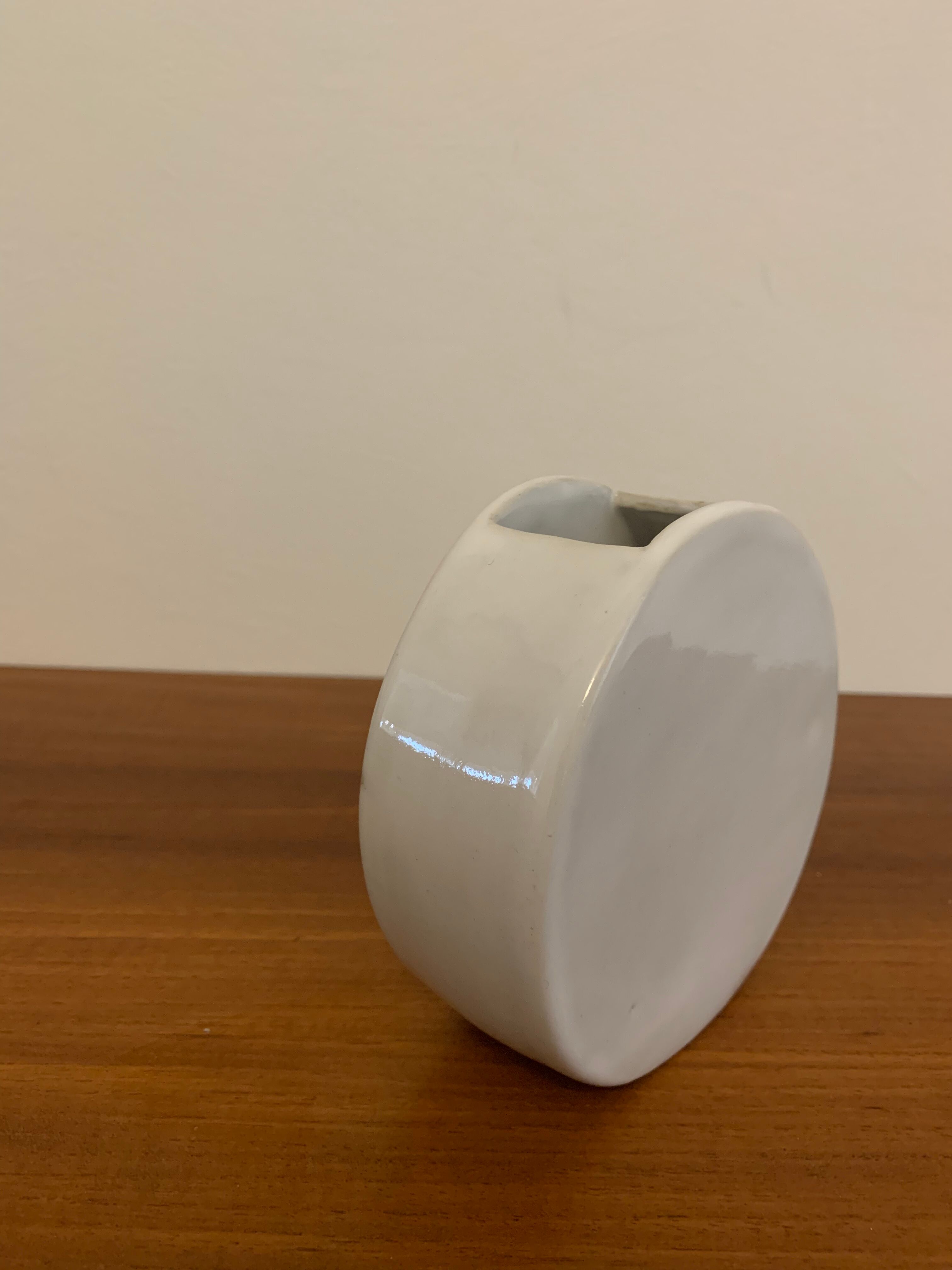 Ceramic vase white enamel