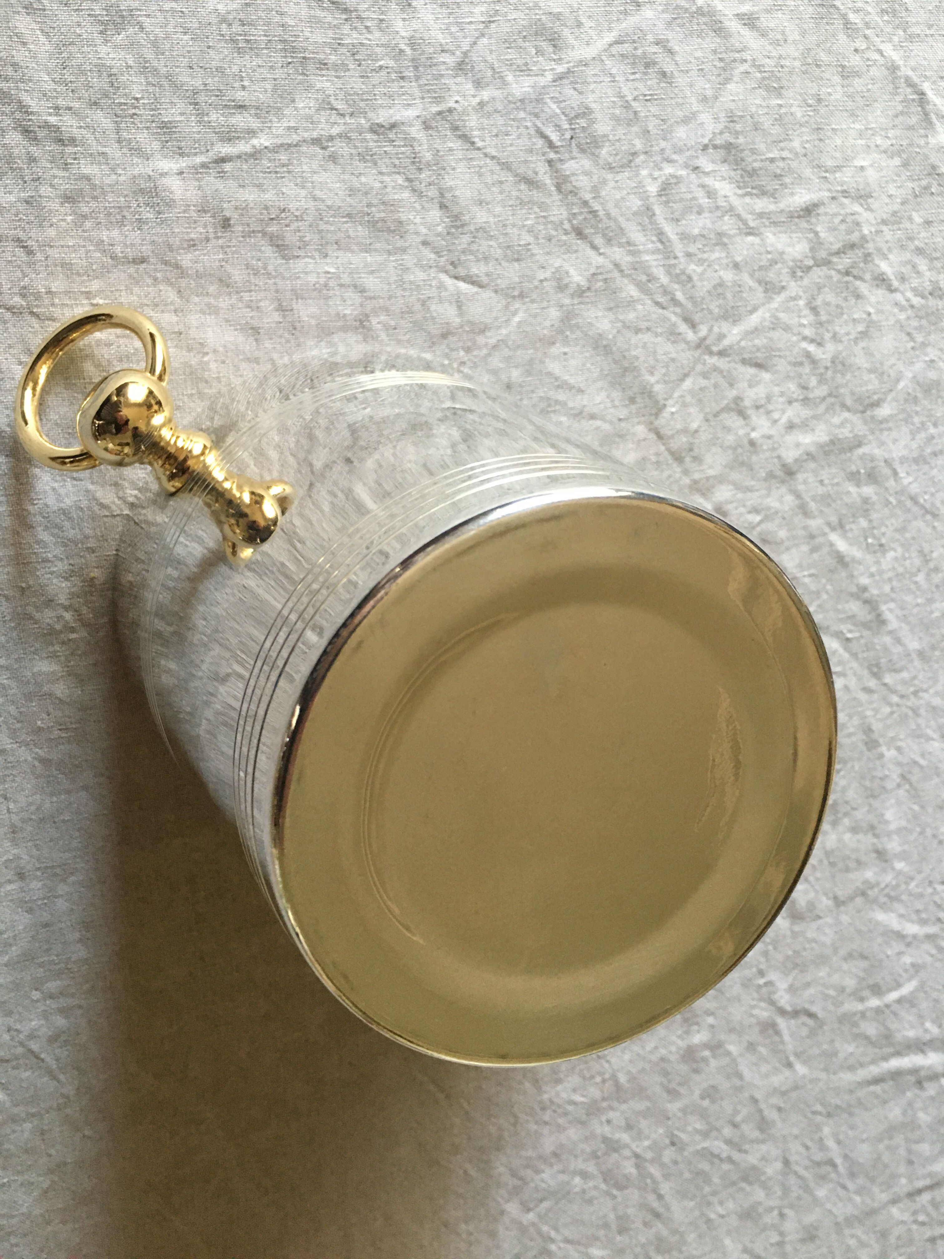 Silver metal ice bucket