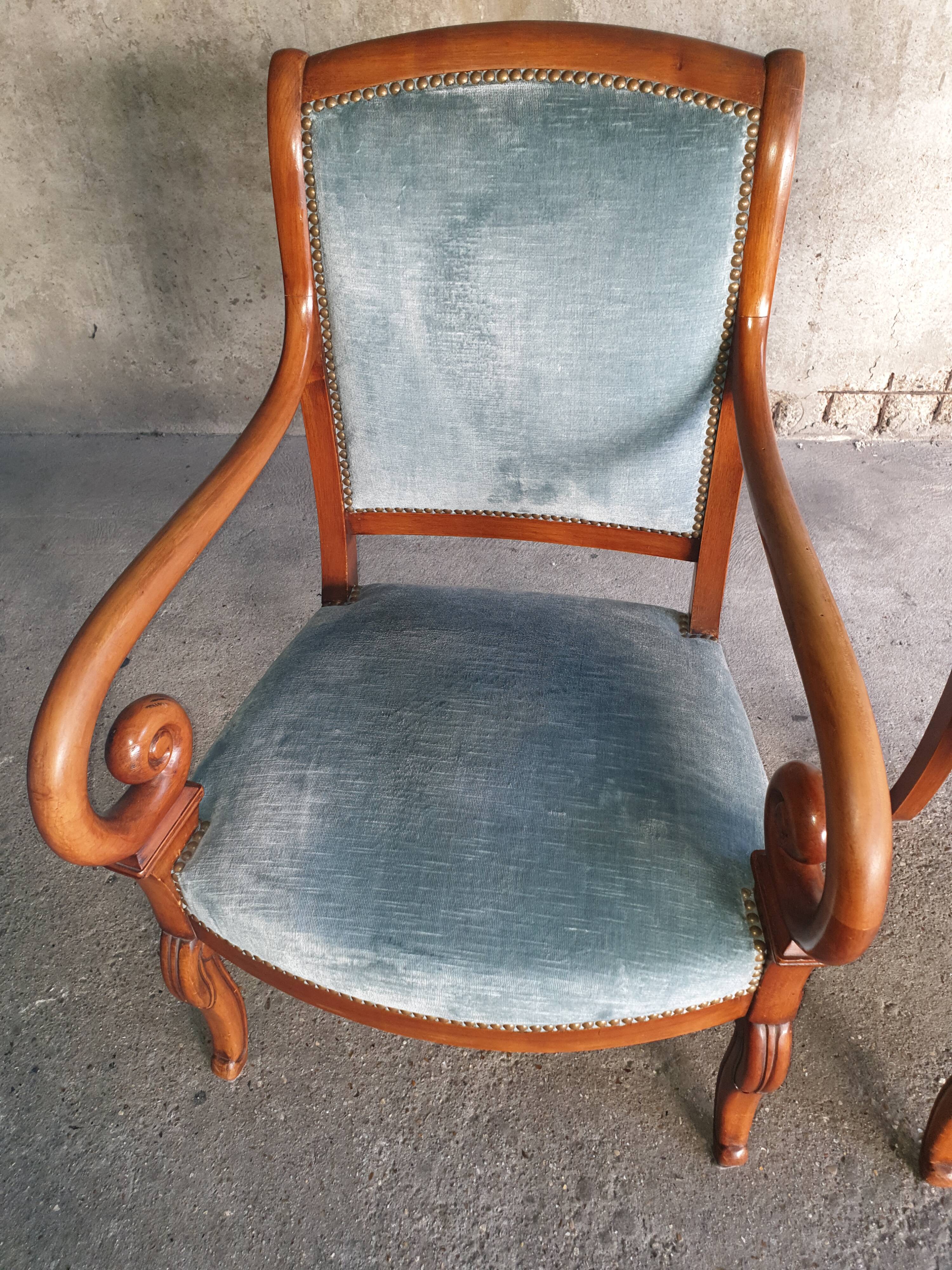 Pair of restoration armchairs
