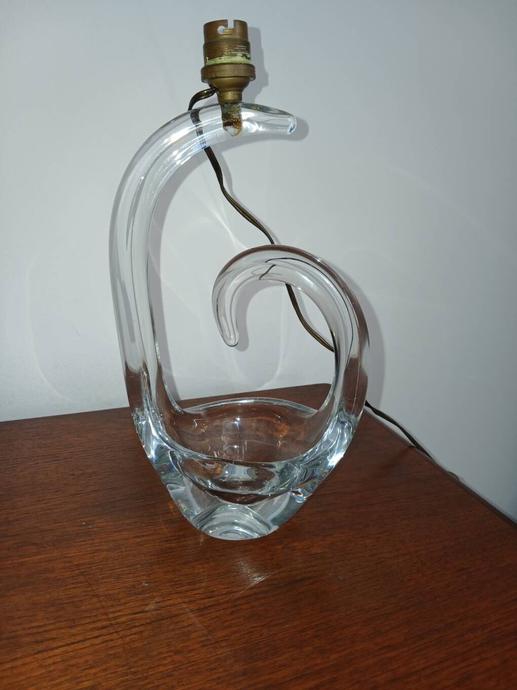 Antique lamp base in Schneider France crystal.