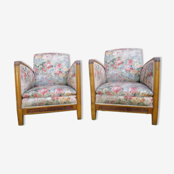 Pair of art-deco-era armchairs