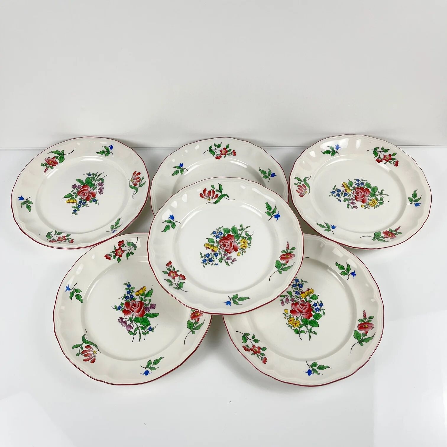 Set of 6 dessert plates KG Lunéville – Réverbère model