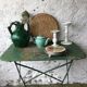 Folding iron garden table