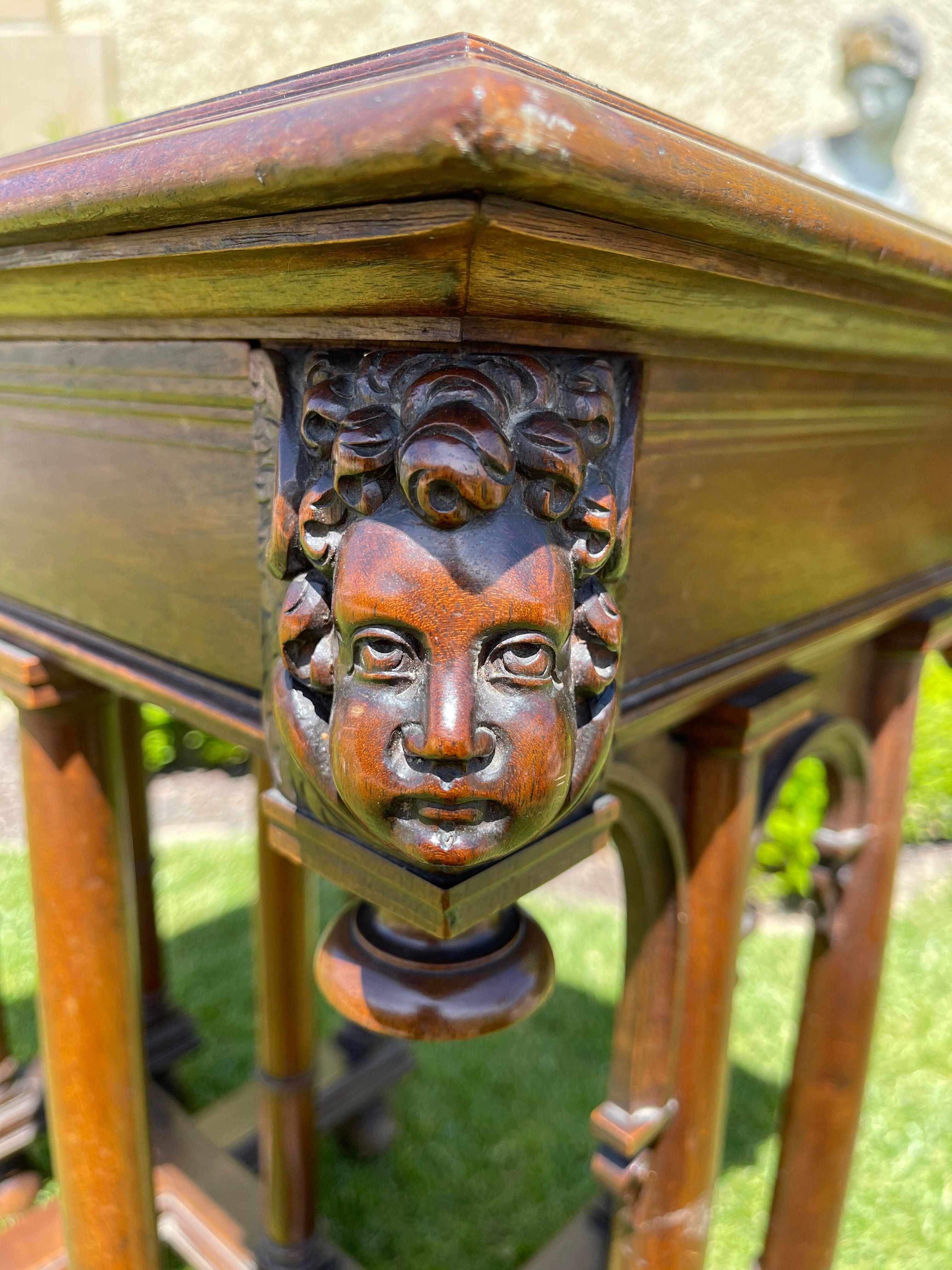 Walnut table renaissance style