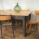 Farm table, early 20th fir bistro countryside