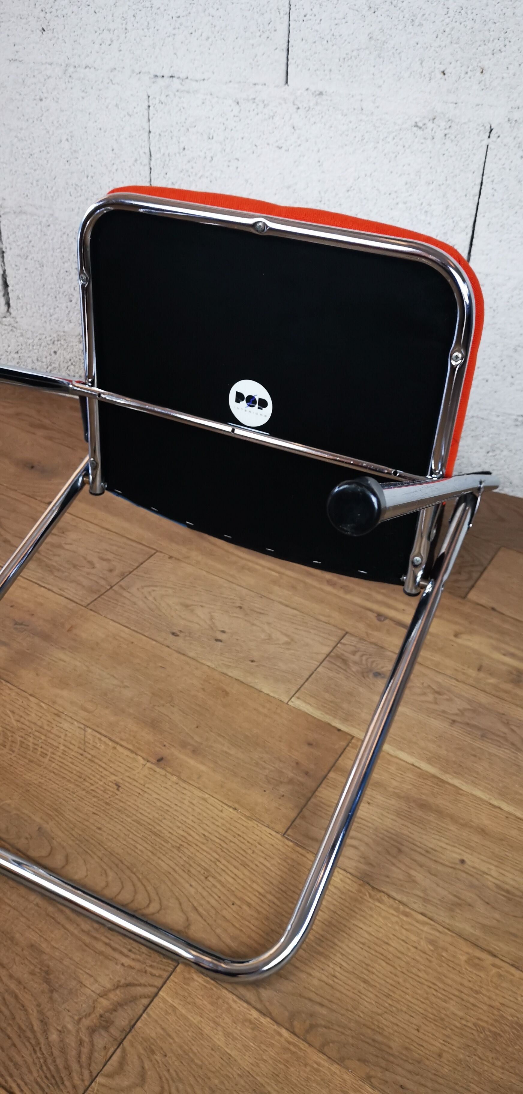 Upcycled 70s chrome folding chair