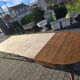 12-foot round oak table with 7 extensions / 20 people