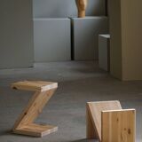 Stool / Table by eliaselias, made from recycled solid pine, Danish design 2022