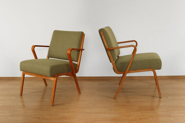 Paire de fauteuils vintage allemand par Selman Selmanagic pour Veb Deutsche Werkstätten Hellerau, années 1960