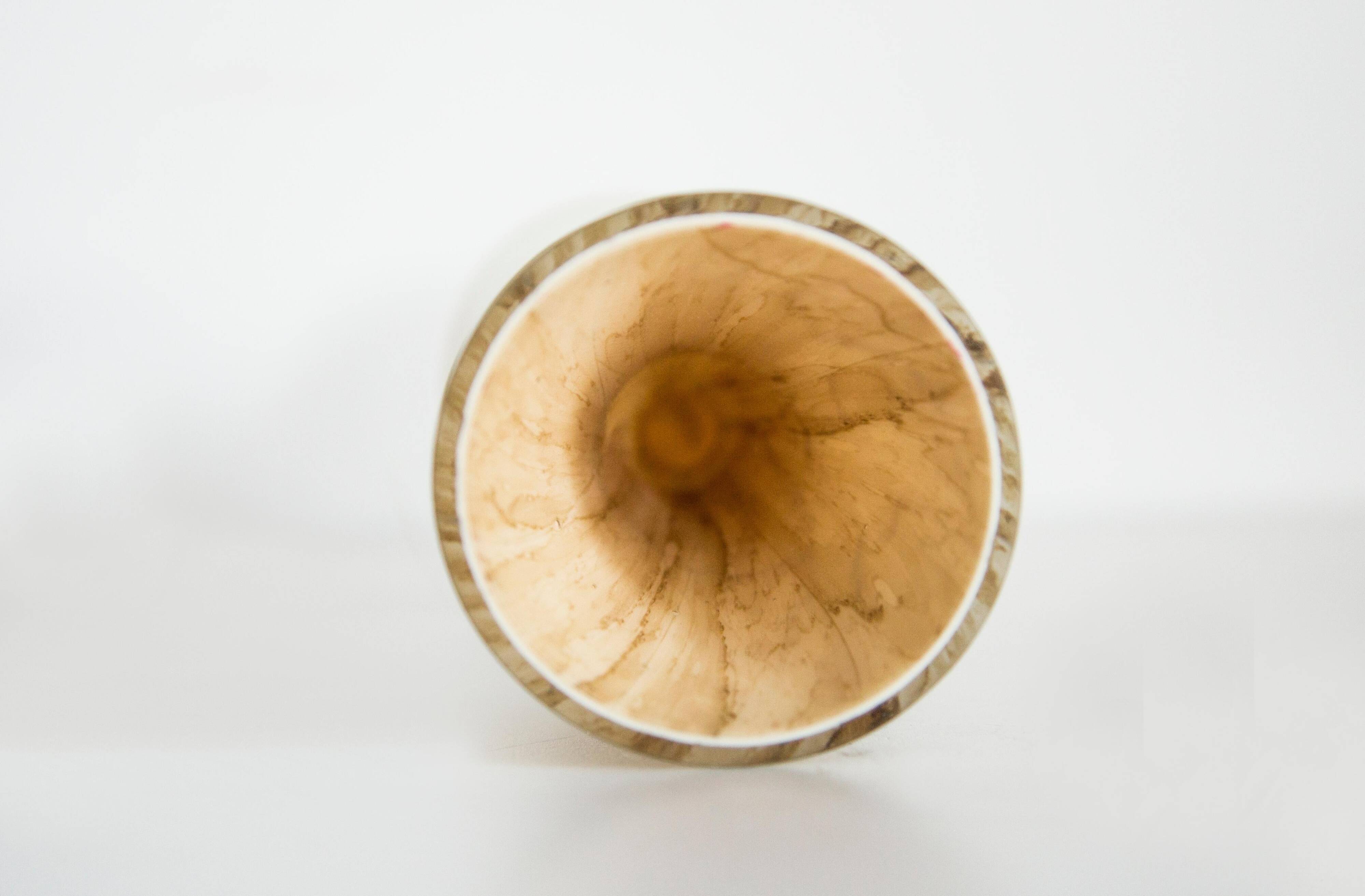 Vintage mid-century artistic vase, beige sand, Murano glass, Europe, 1970.