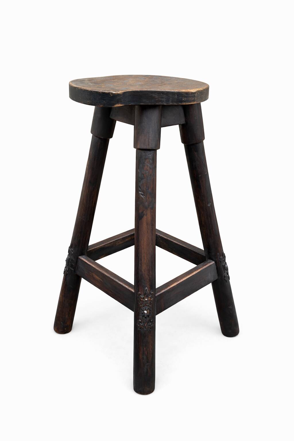 Tabourets de bar bois style Catalan Espagnol 1960s