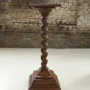 Antique oak barley twist pedestal / plant stand – 109 cm height