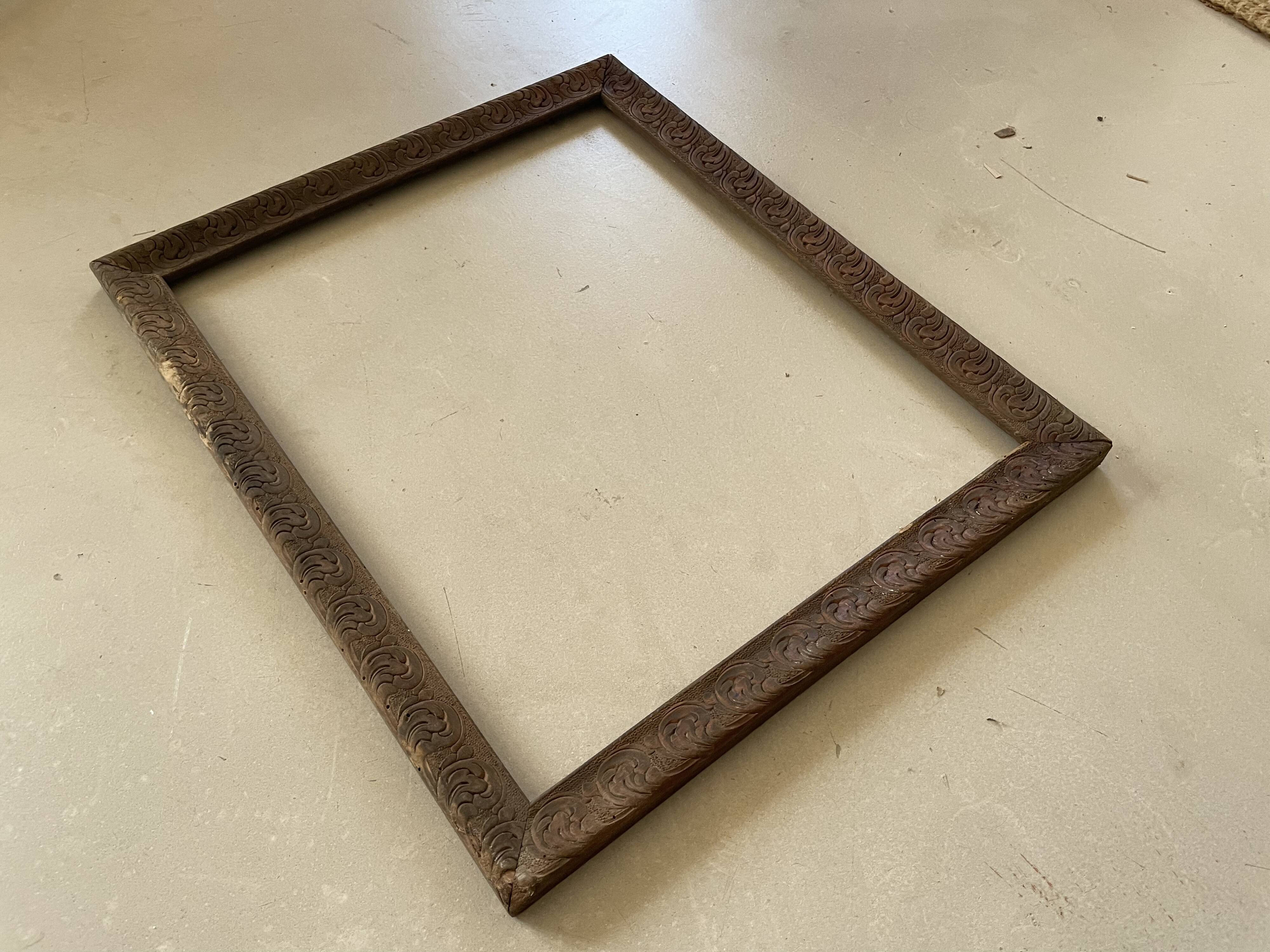 Old carved wooden frame 40x47cm