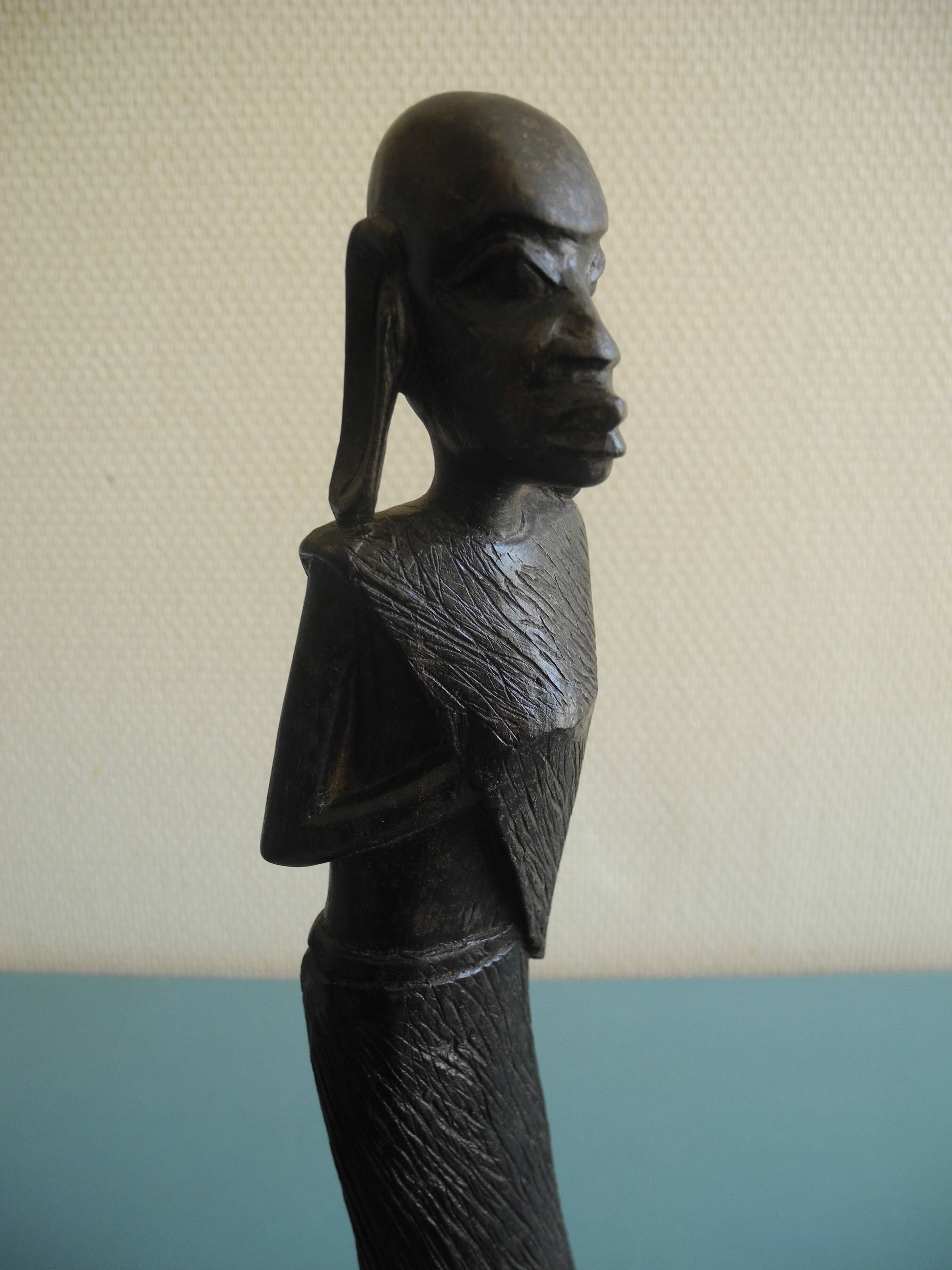 old wooden statuette african art ethnic vintage African wooden statue
