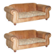 Vintage leather sofas by Thomas Lloyd with Kilim cushions.