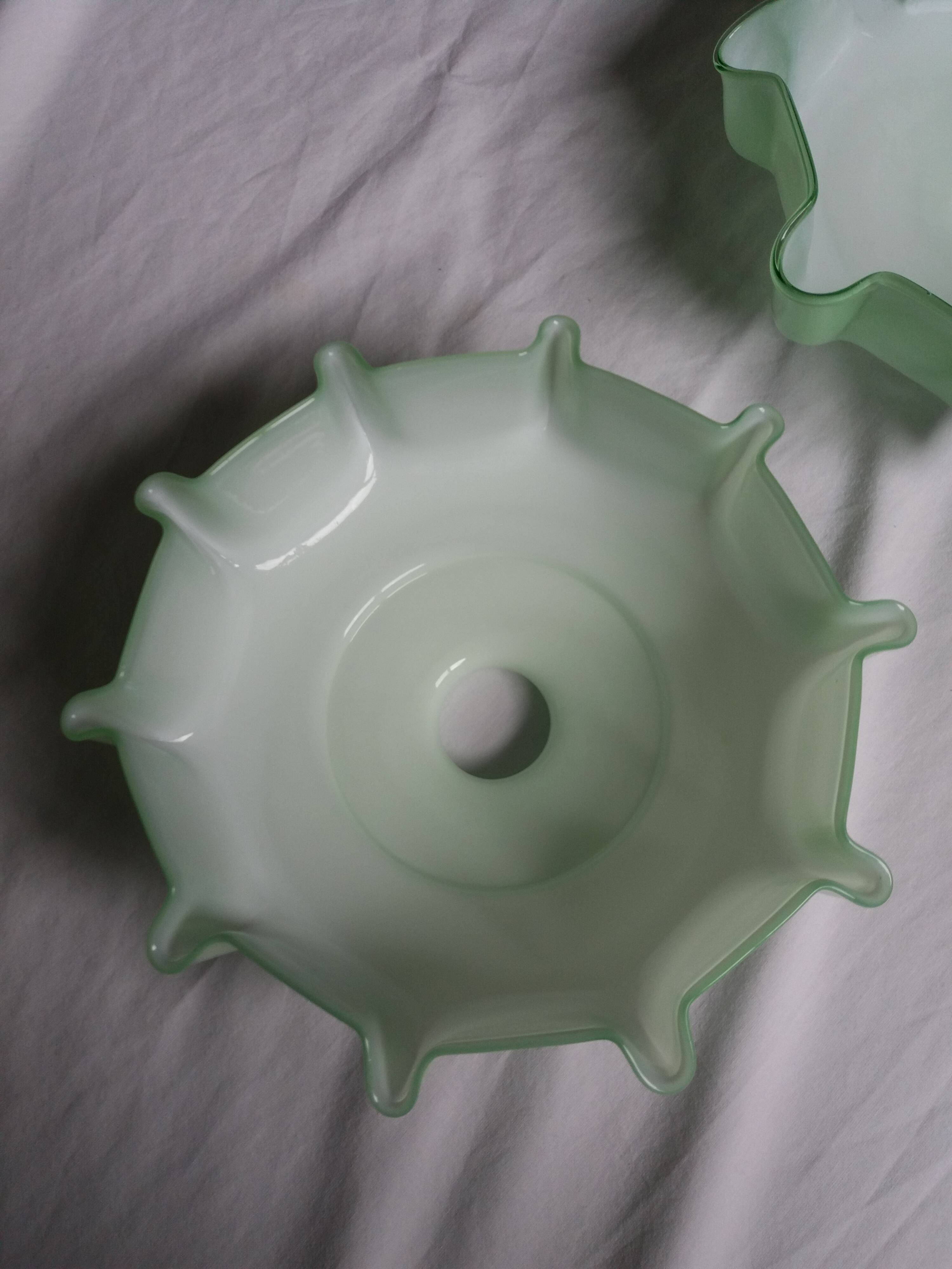 Suspensions abat jour opaline vert pastel