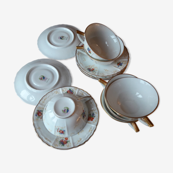 Limoges fine porcelain cups and saucers