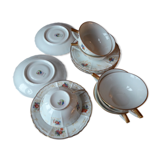 Limoges fine porcelain cups and saucers