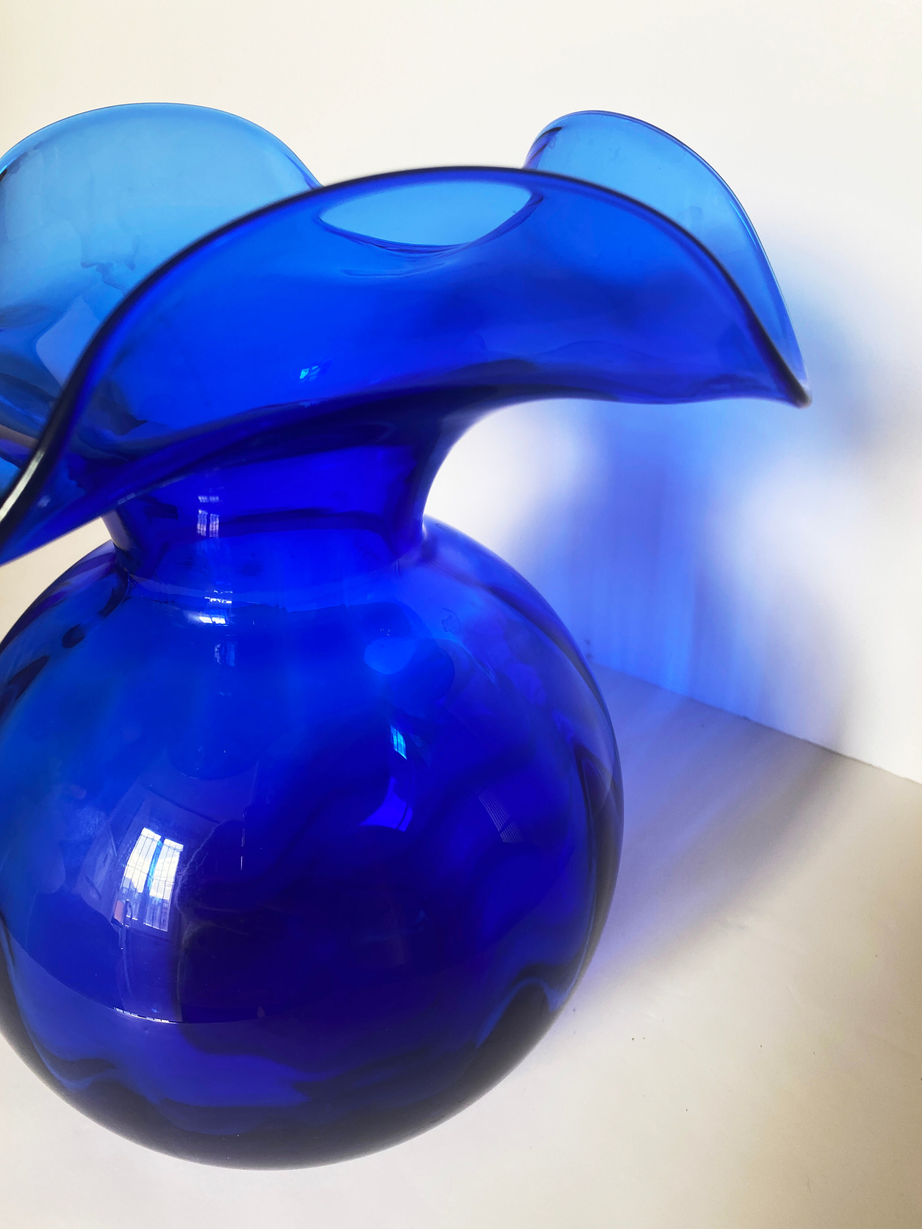Blue glass vase