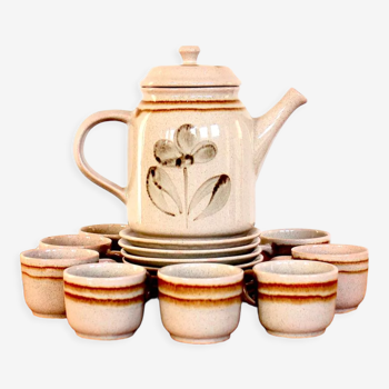 Sarreguemines stoneware coffee service - 1970s