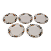 Set of 5 old plates vintage dessert badonvillers madeleine