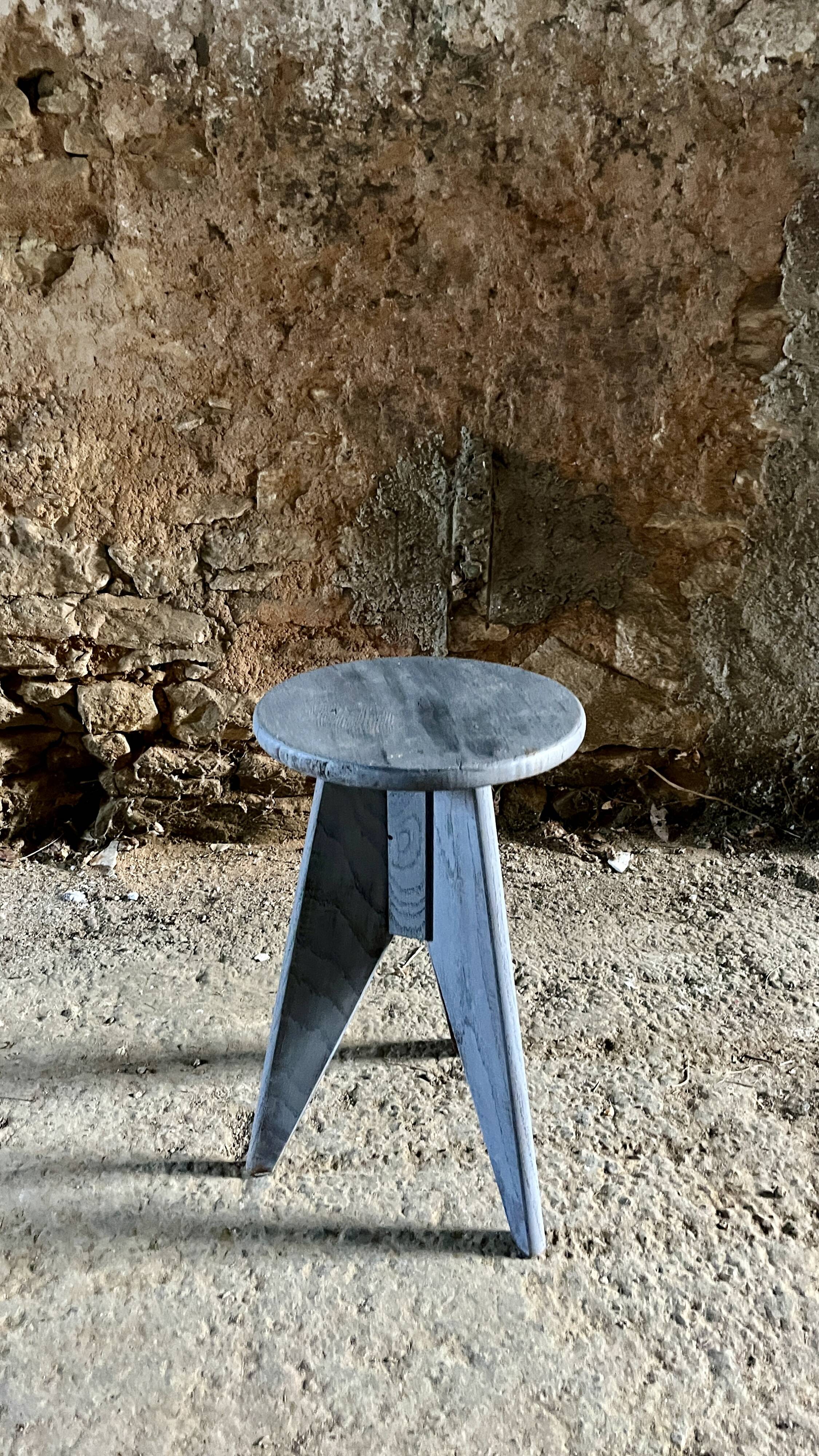 Vintage rustic style wooden stool