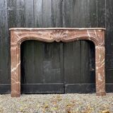 Fireplace Louis XV In Marble Of Rances XVIIIth Century
