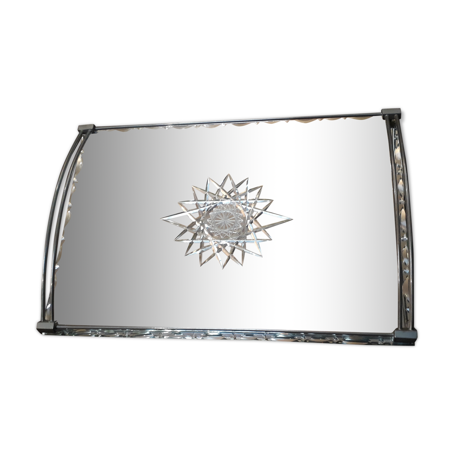 Mirror tray art deco glass bevelled