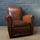 French, leather club chair, havana lounge model circa 1950's