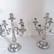Pair of silver-plated bronze candelabra with 5 light arms.