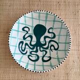 Hand-painted glazed ceramic salad bowl