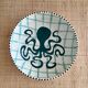 Hand-painted glazed ceramic salad bowl