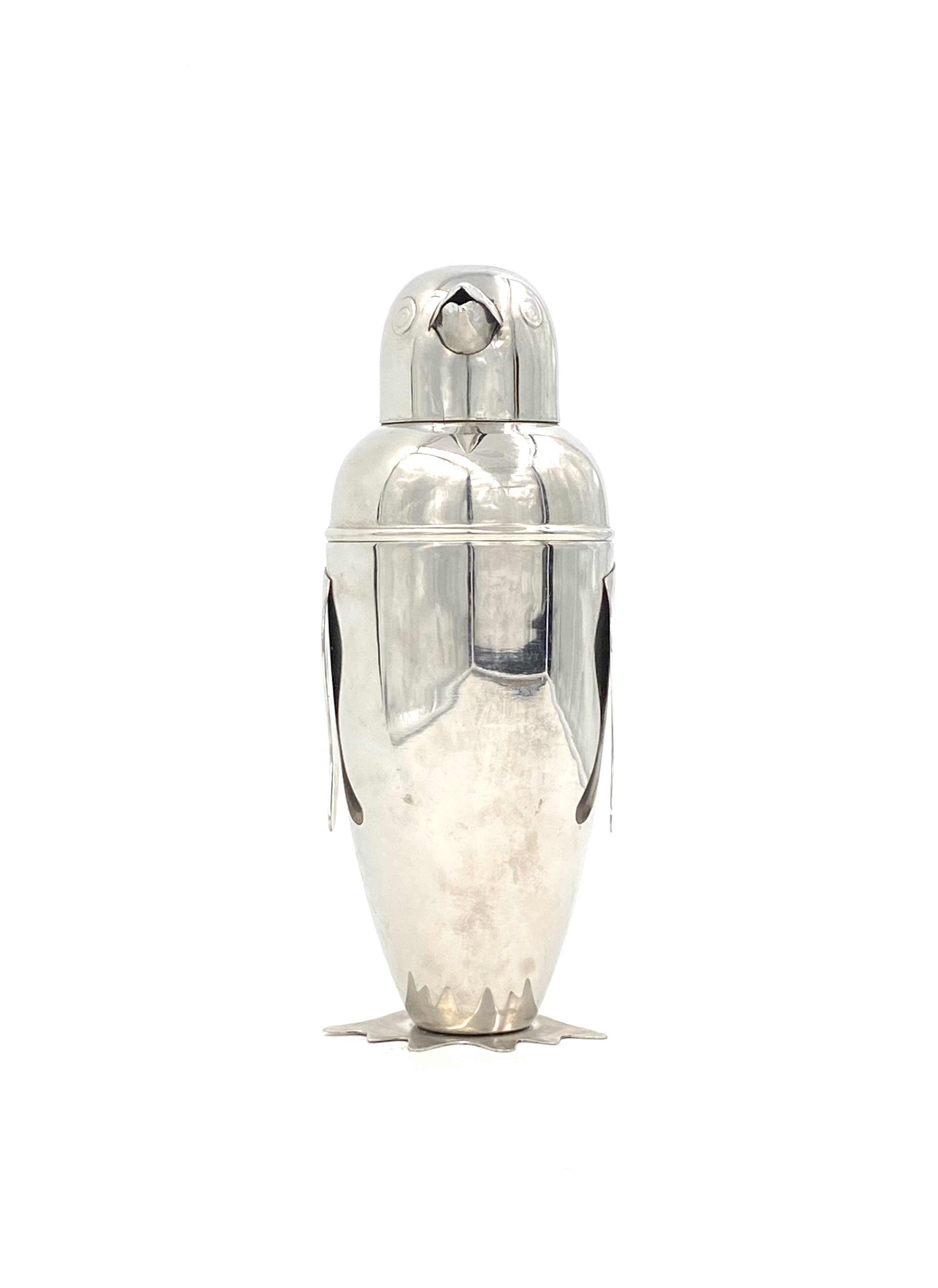 Penguin cocktail shaker, italy late xx century