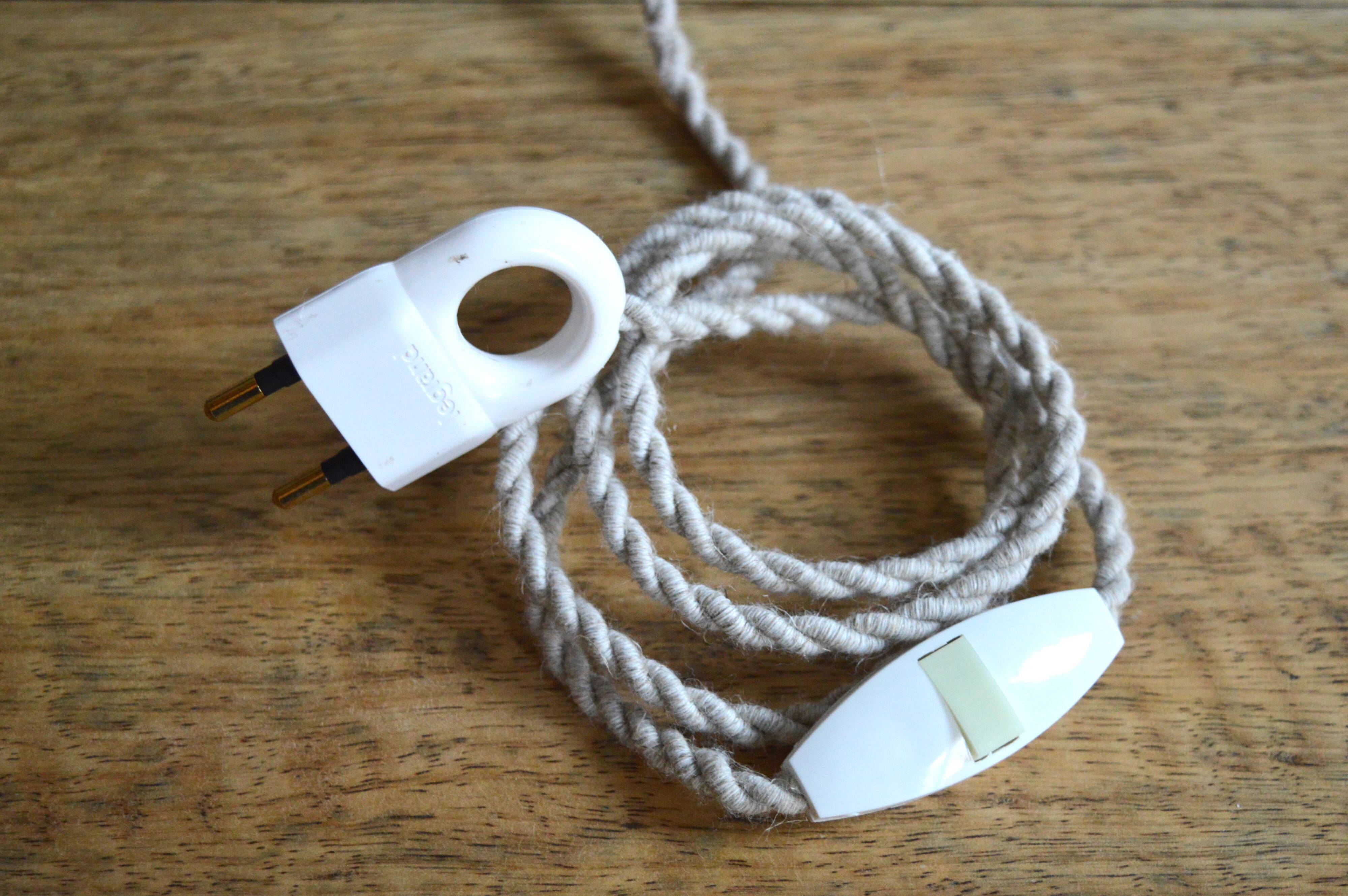 Rope and sandstone lamp