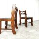 Vintage brutalist dining chairs, set of 6 - 1970s