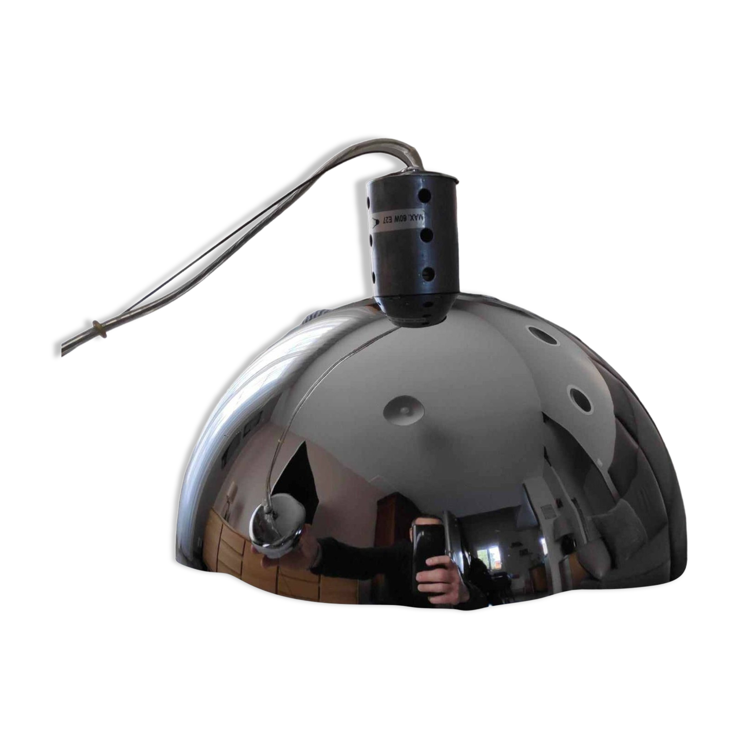 Magnificent vintage chrome pendant light