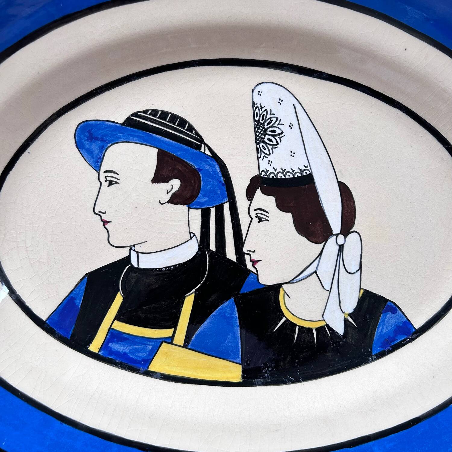 Oval dish signed HB Quimper