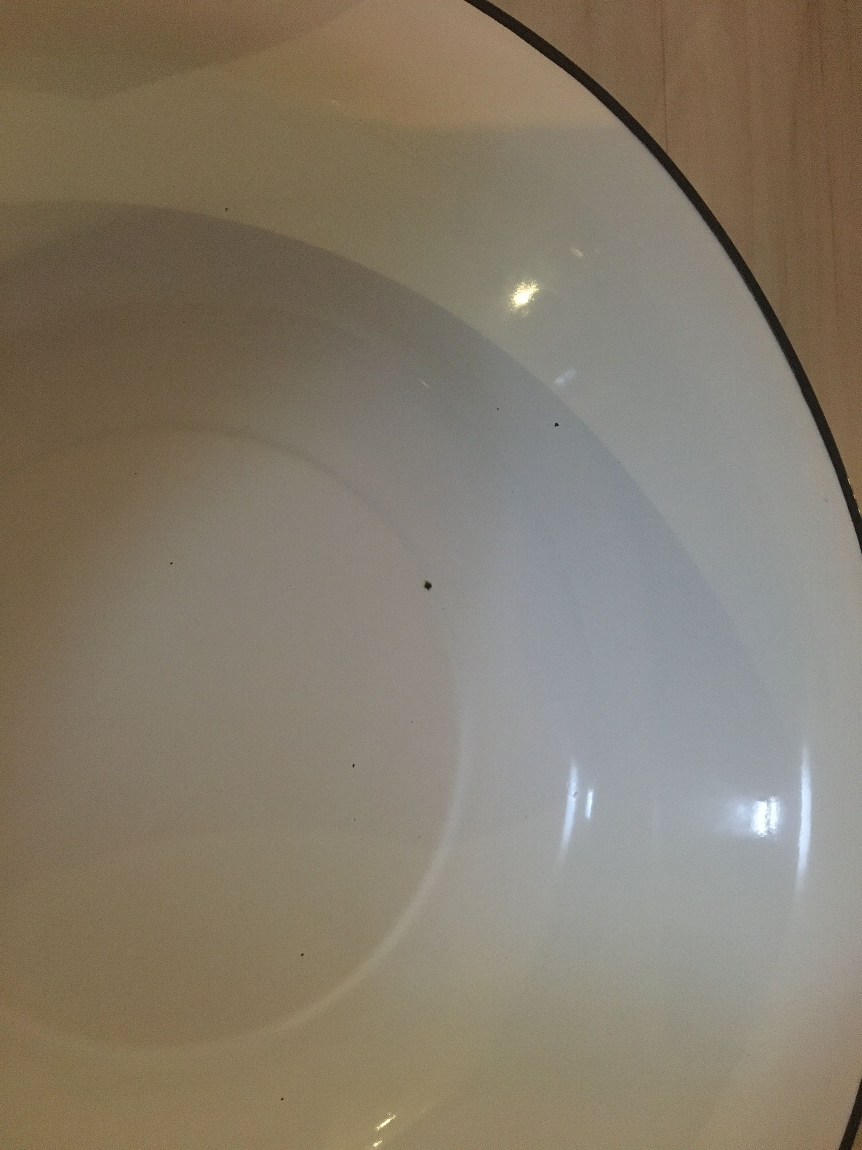 Light blue enamelled sheet metal basin