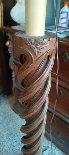 Large floor lamp, column, antique lamp from the early 19th century, Empire style.
