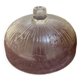 White glass bell. Floral patterns.