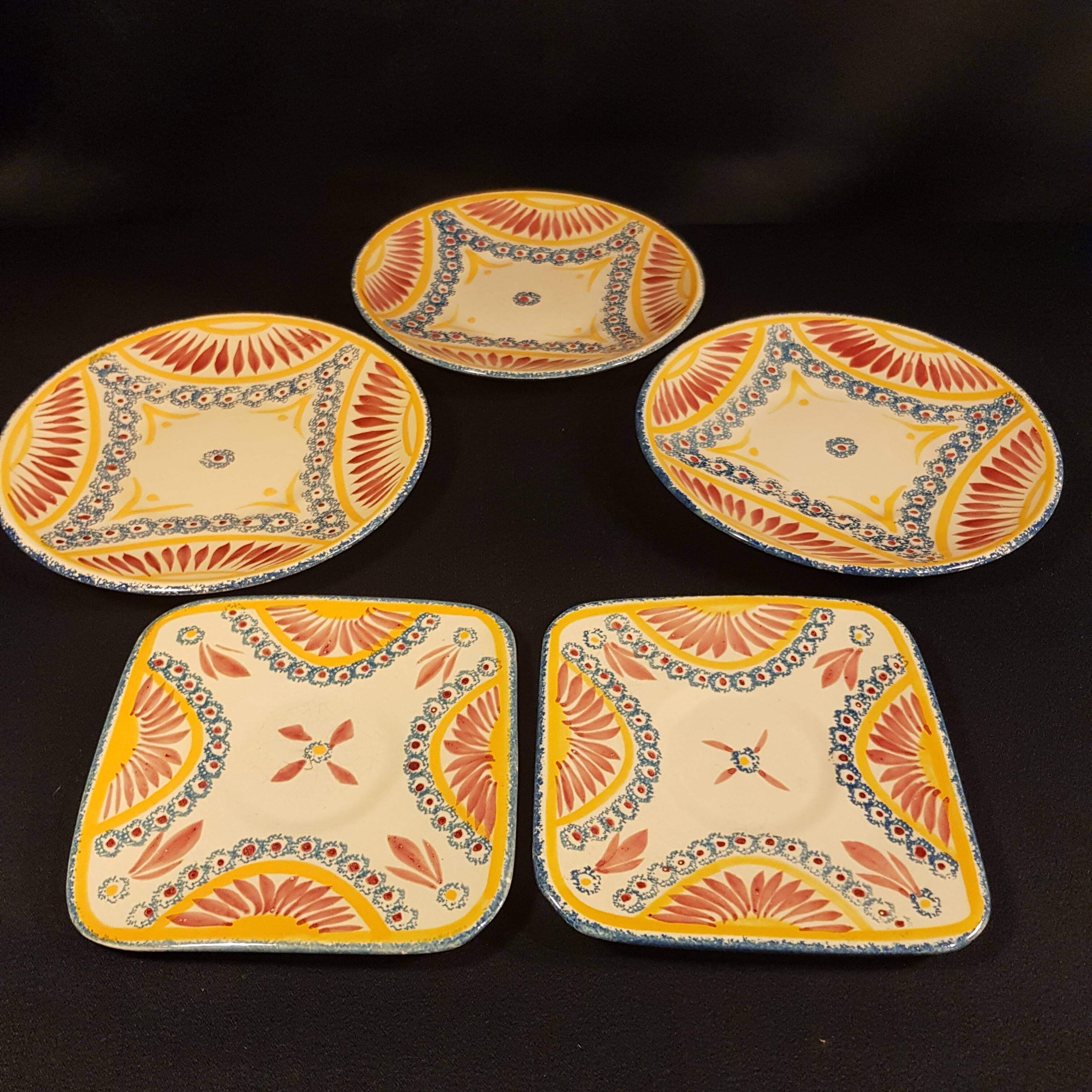 5 Henriot Quimper saucers or plates